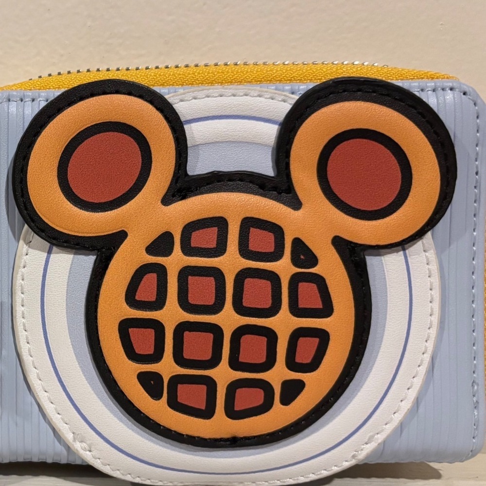 Loungefly Disney Mickey Waffle Scented Wallet Blue Yellow New With Tags